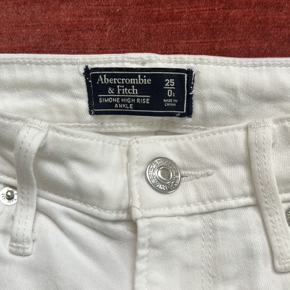 Abercrombie & Fitch Simone High Rise Ankle skinny jeans jeggings White 25 Short - Picture 8 of 8